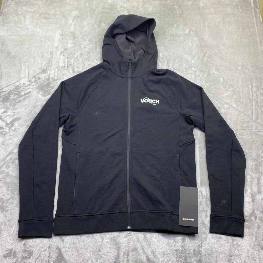Lululemon City Sweat Full Zip Hoodie Mens Sz M Black Vouch Logo French Terry NWT